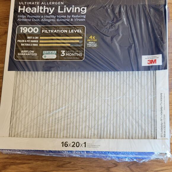 3M Filtrete 1900 Ultimate Allergen Healthy Living  Filter 16 X 20 X 1 Pack of 3 - Picture 3 of 14